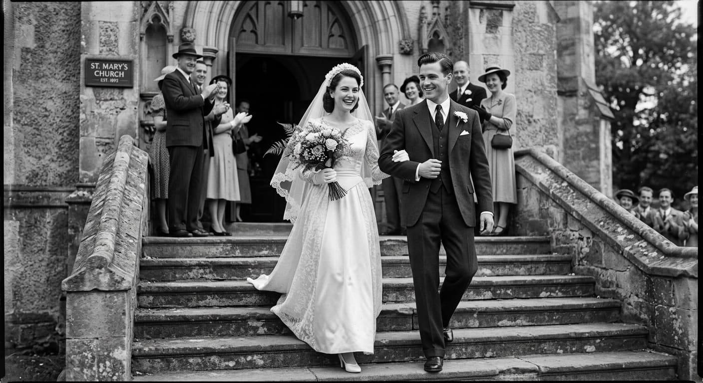 1940s wedding photo (before)