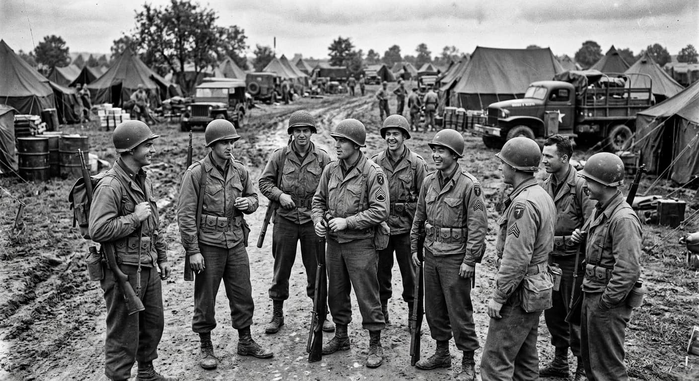 Vintage military photograph (before)