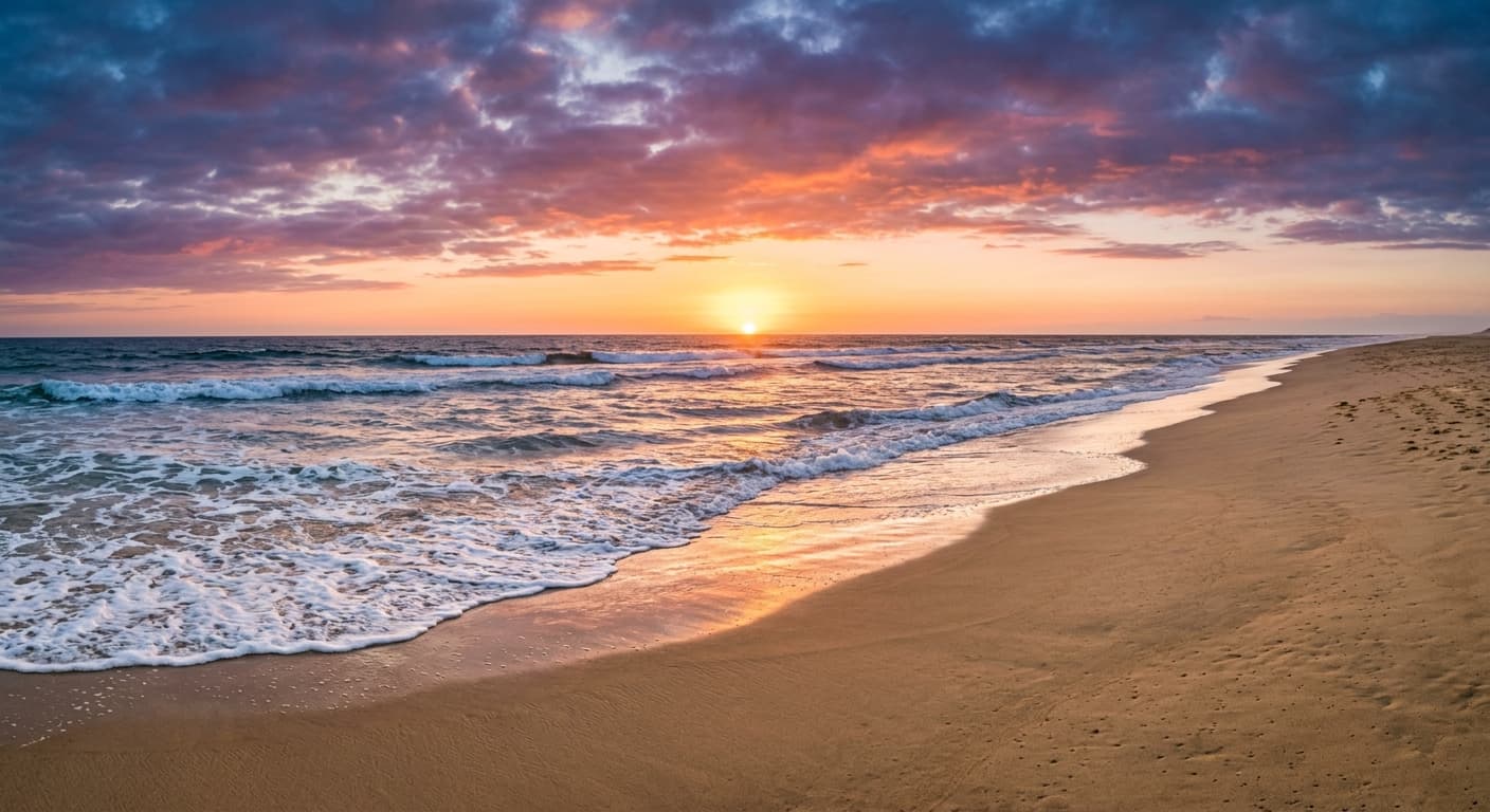 Beach scene — tourist removed (after)