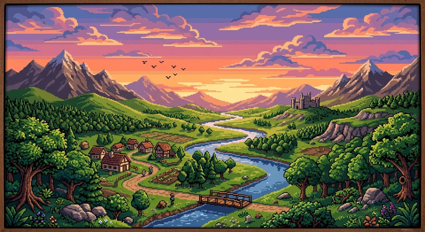 Landscape → Pixel art (after)