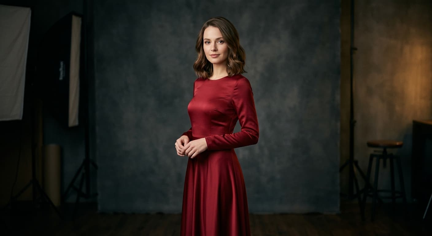 Evening dress on model (after)